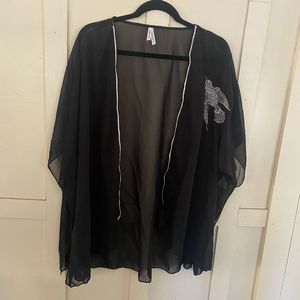 Live 4 truth black sheer short sleeve size kimono 1x